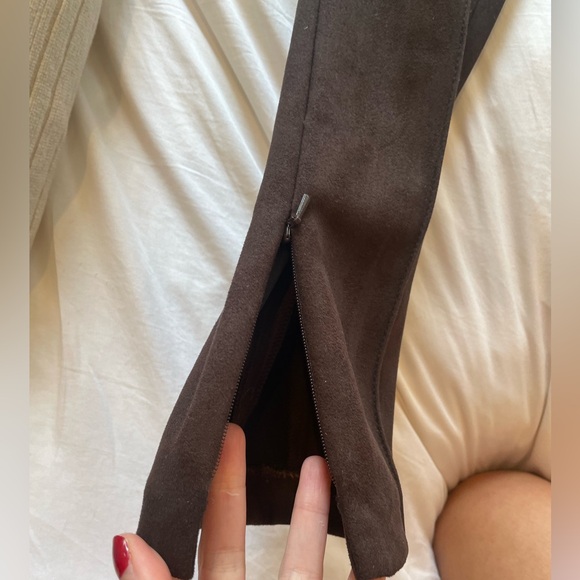 Brown Suede WORN 1X Banana Republic 00P Skinny Tailored Stretch Pants 🍁🍂 - Picture 4 of 14